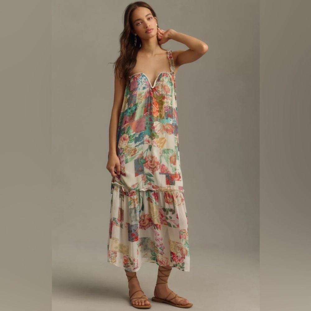 NWT Anthropologie Floral Maxi Dress size XL